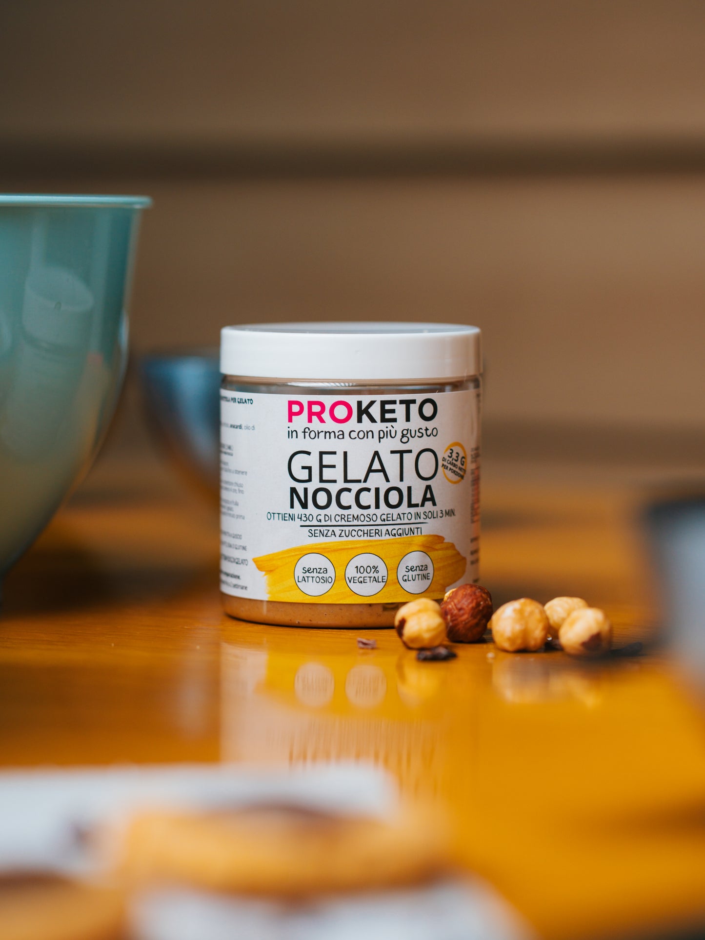 Preparato per un cremoso gelato keto al gusto nocciola (circa 450g) - senza lattosio
