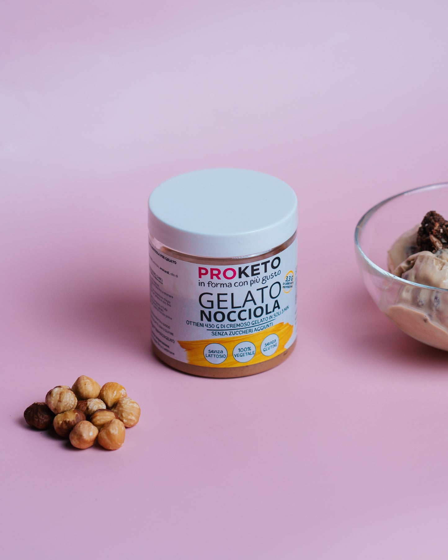 Preparato per un cremoso gelato keto al gusto nocciola (circa 450g) - senza lattosio
