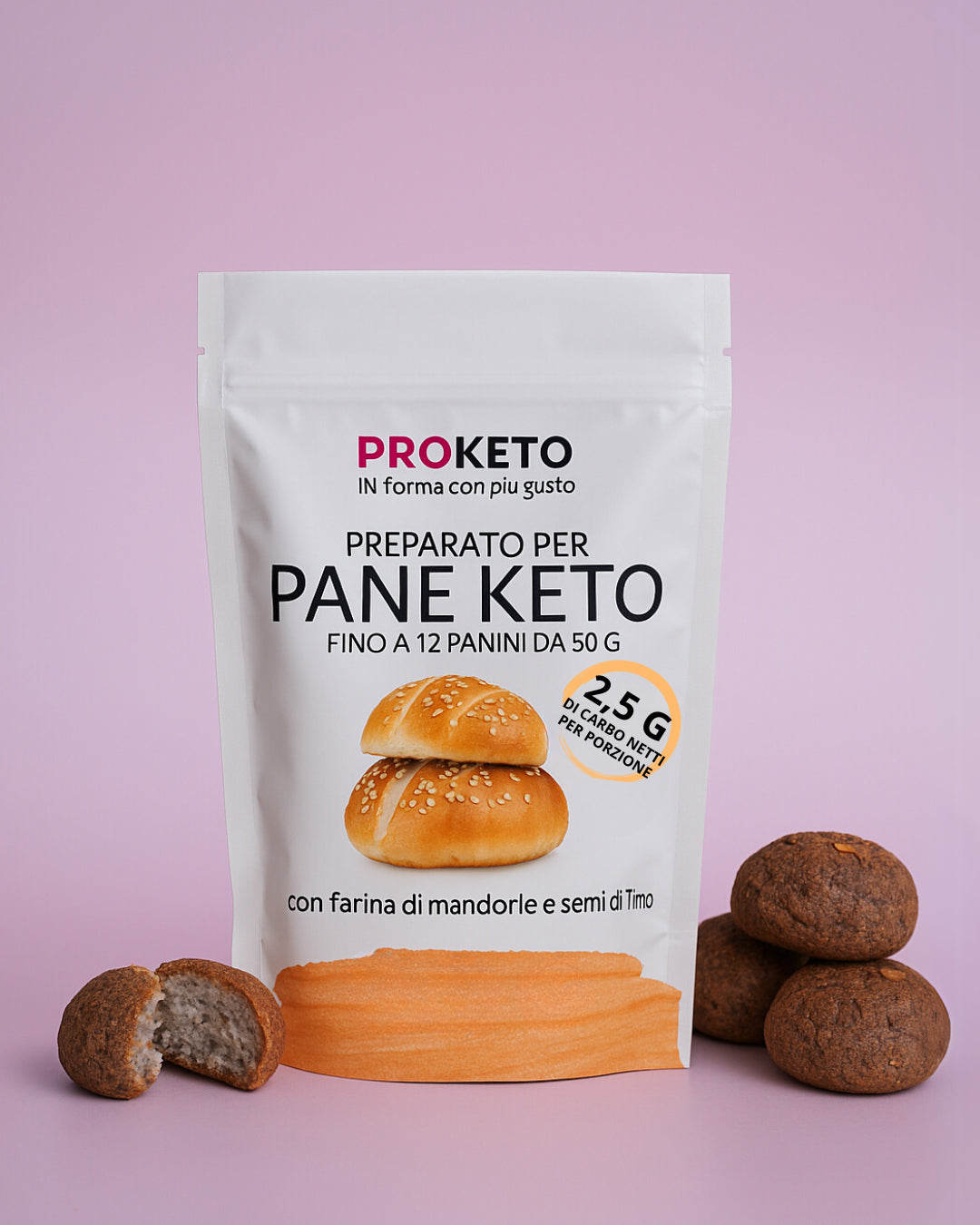 Preparato per pane keto fragrante e rustico (circa 500 gr di pane pronto) - senza glutine