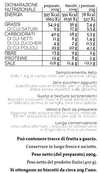 Preparato per 20 biscotti keto alla vaniglia (circa 400g) - senza glutine