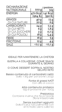Granola keto Croccante con cioccolato crudo, mandorle e cocco,  (290g) - senza cereali
